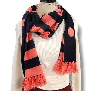 Vineyard Vines Blue And Pink Cotton & Silk Blend Striped Whale Scarf - Size OS